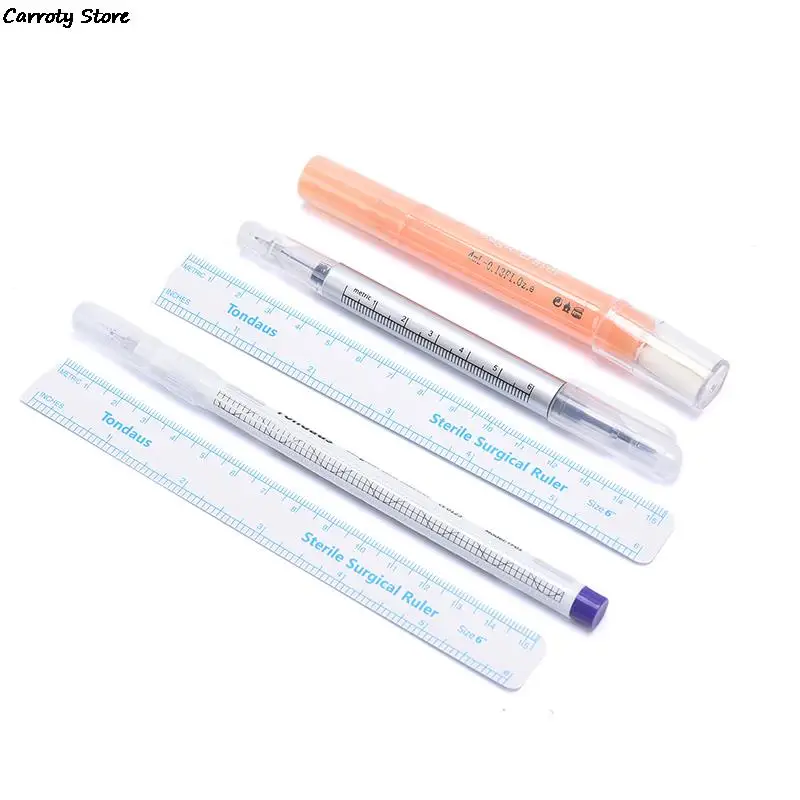 

2Pcs/set Medical Surgical Scribe Pen Eyebrow Piercing Marker Pen Sterile Surgica Tattoo Beauty Accessories