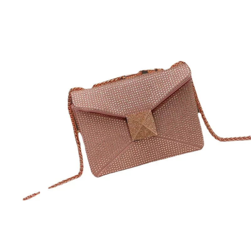 Europe and the United States fashion with diamond chain women's bags large rivets armpit hundred with leather crossbody bag