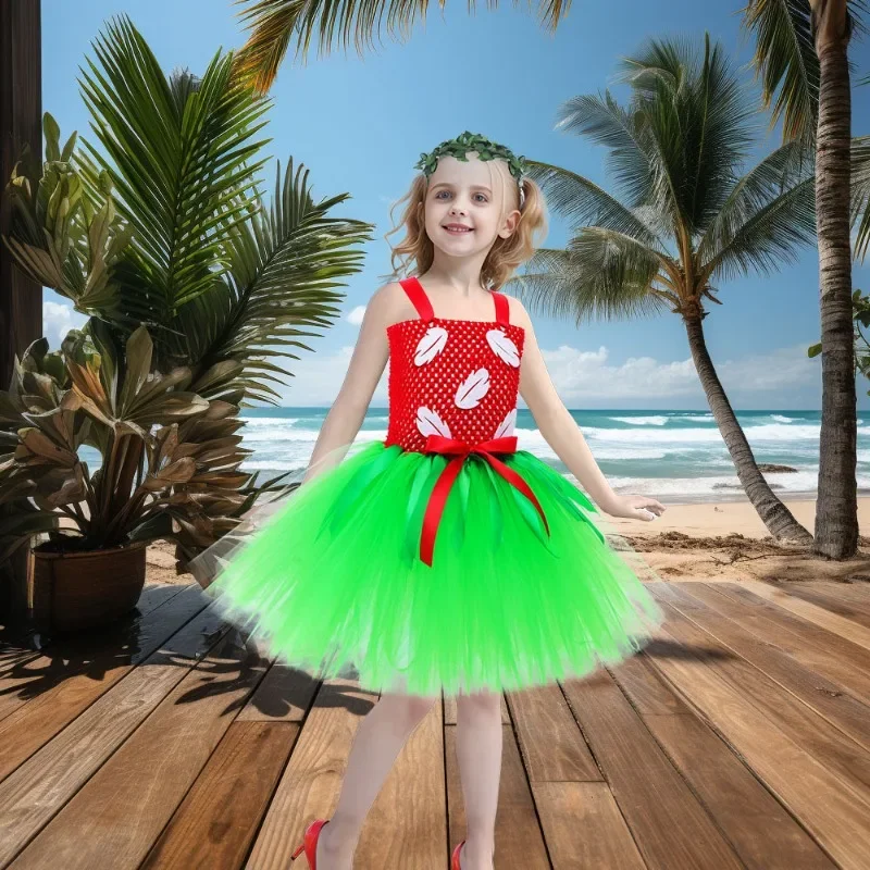 Платье-пачка для девочек с гавайским островом костюм принцессы Лило тюлевое