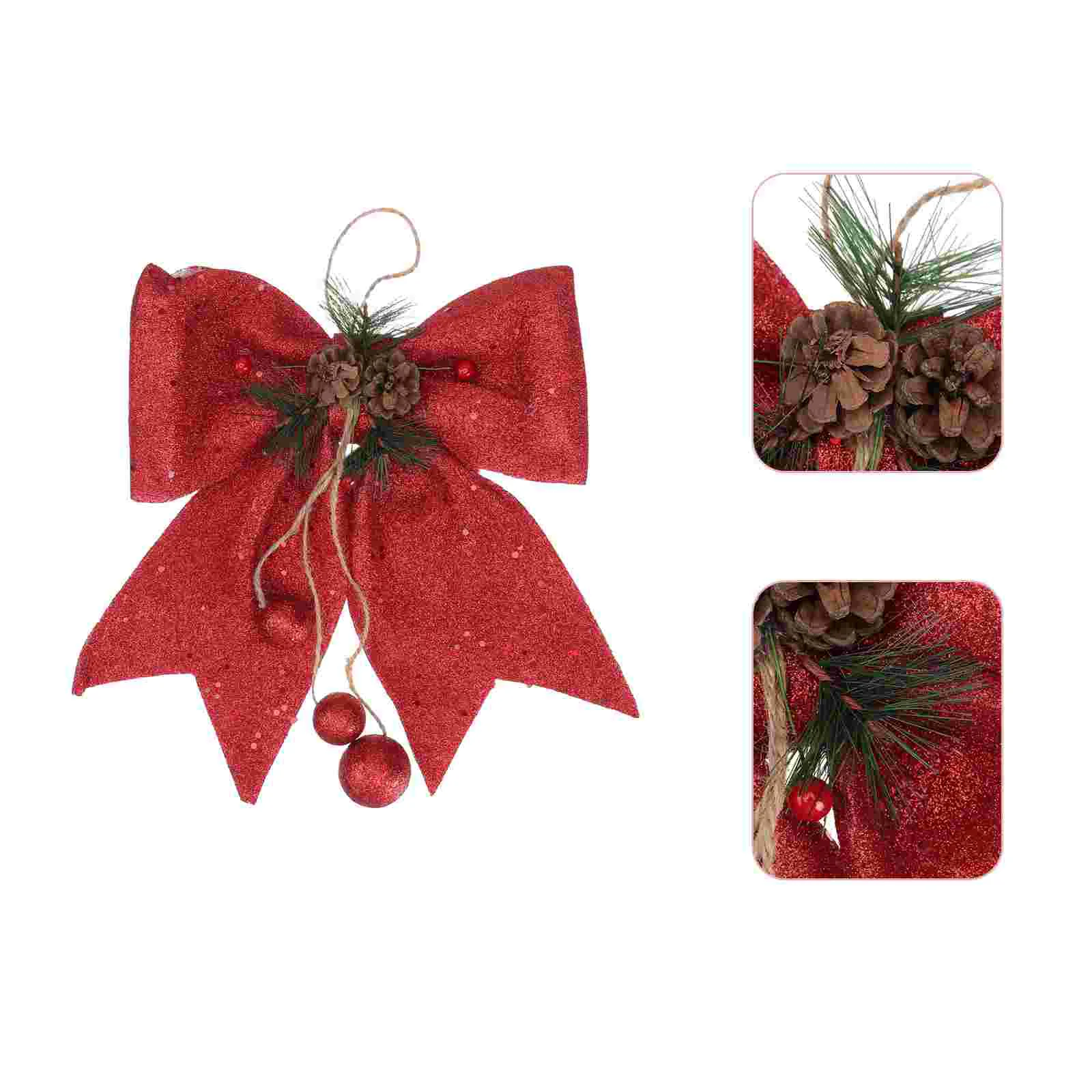 

Christmas Bows Tree Bow Topperwreath Redornaments Hanging Pendants Big Decoration Large Decorative Sequin Ties Festival Ornament