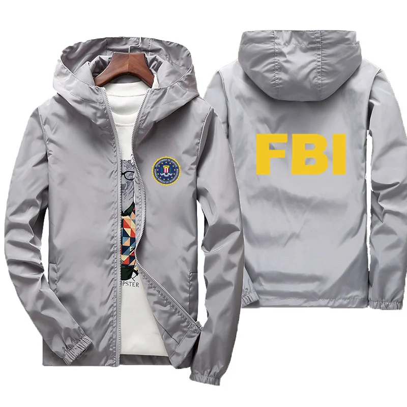 Fashion Zipper Men Women Hoodies Jacket FBI Print Sport Hip Hop Casual Zip Up Unisex Long Sleeve Hoodie Coat Top 7XL