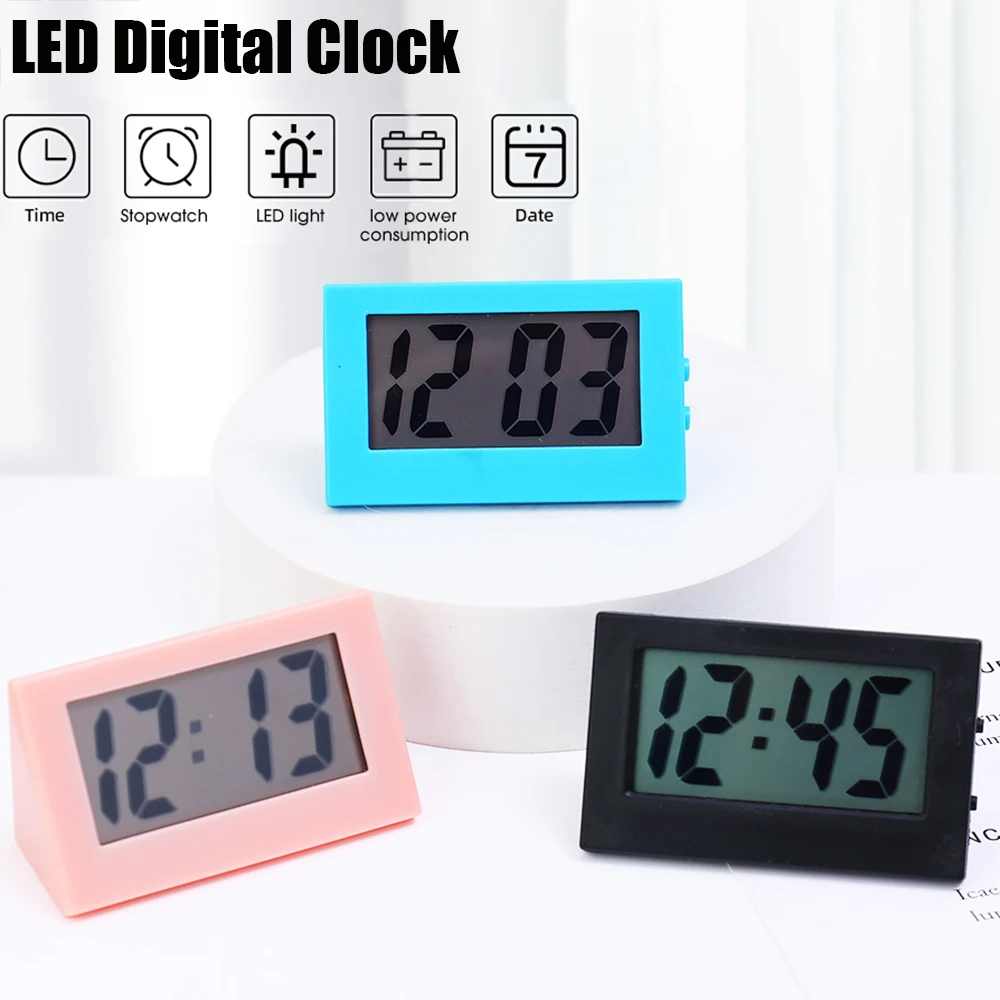 Portable Table Electronic Clock For Living Room Bedroom Decor Home Office Desktop Time Display Mute Clock