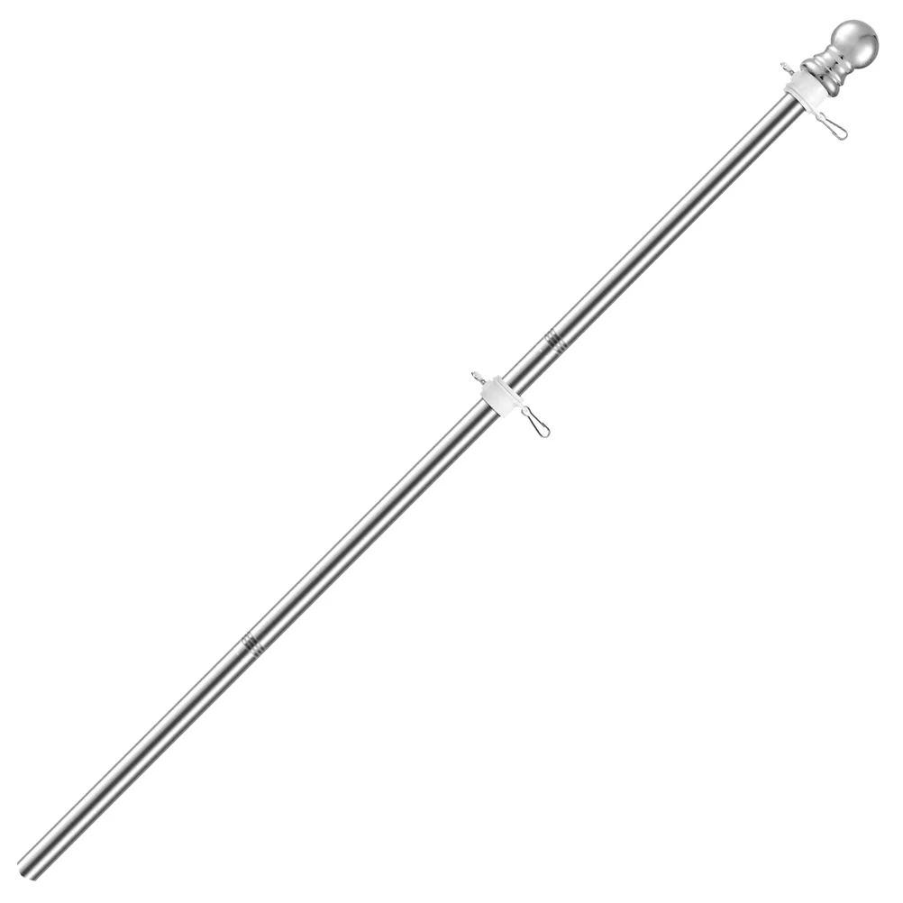 

Stainless Steel Wall Mount Flag Pole Rustproof Flagpole for Porch Yard (Silver)