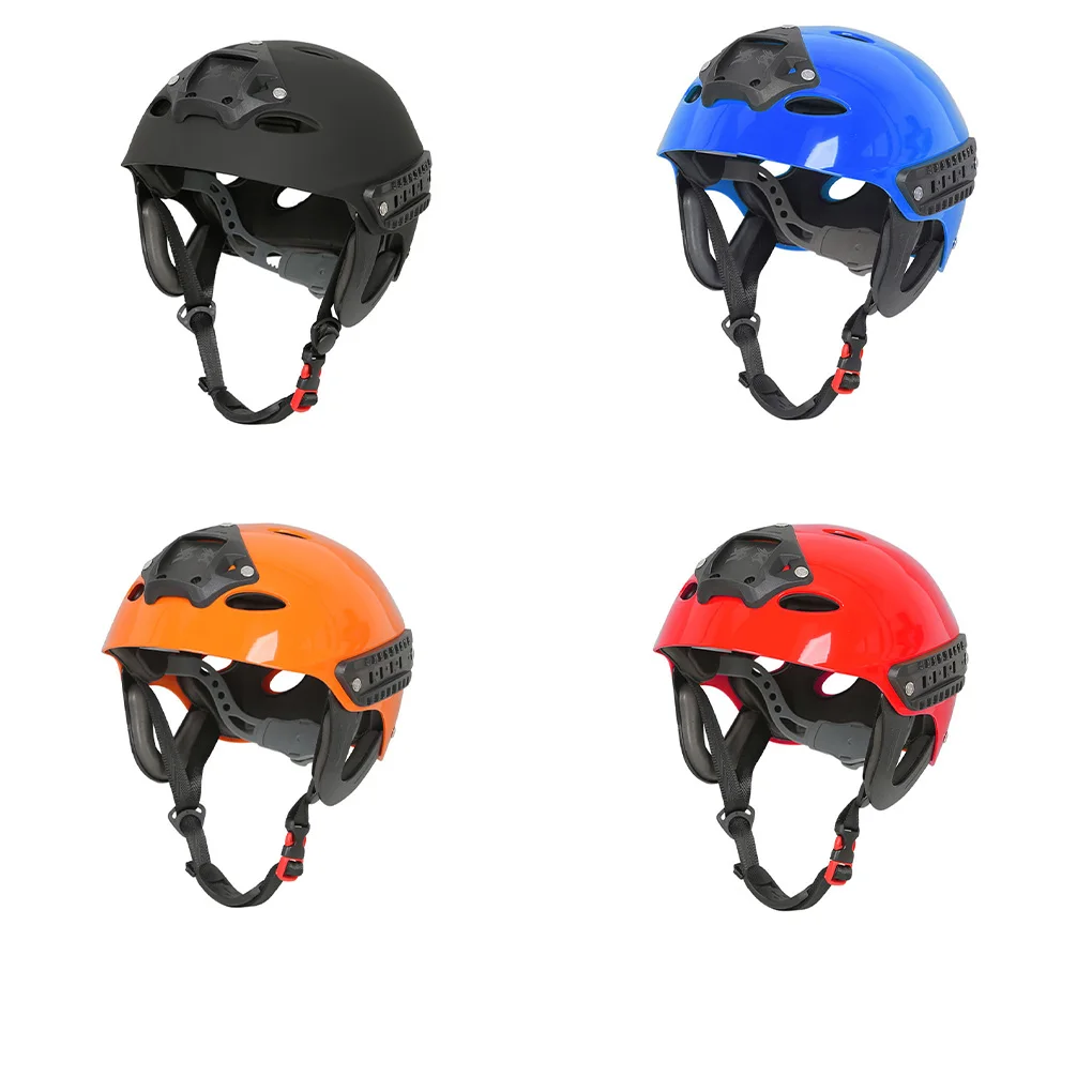 

Outdoor Water Safety Helmet Climbing Hat Lightweight Adult Aquatics Side Rail Headpiece for Mountaineering Drifting Black