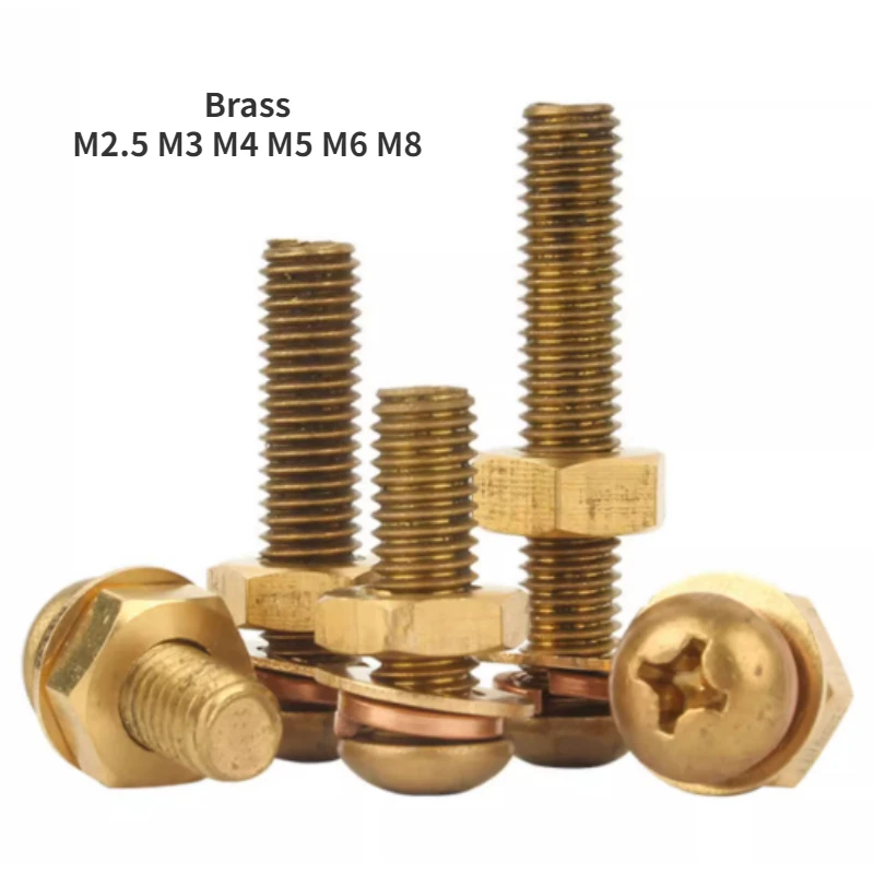 4 в 1 латунная шайба с круглой головкой 10-40 комплектов