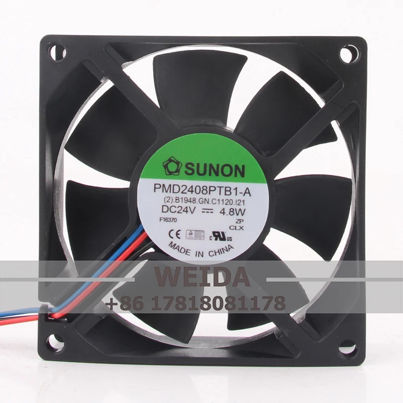 Чехол вентилятор с двумя шарикоподшипниками для SUNON PMD2408PTB1-A 80x80x25 мм 24В 4,8 Вт 8025 осевой инвертор с высоким потоком воздуха, охлаждающий вентилятор