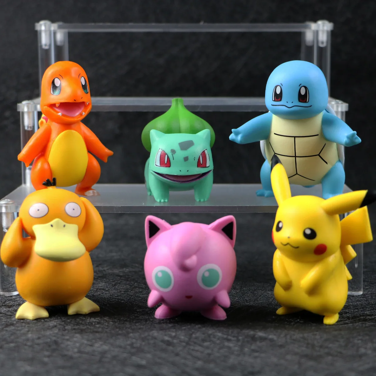 

Pokemon Anime 6Pcs/Set Pikachu Figures Charmander Psyduck Squirtle Jigglypuff Bulbasaur Birthday Toys Model Kawaii Kids GIft
