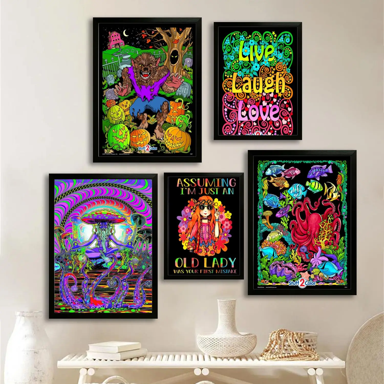 Раскраска волком холст художественный постер и настенное искусство печать с