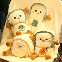 cartoon toast plush roll blanket office nap bread flannel blanket air conditioner single can store blanket