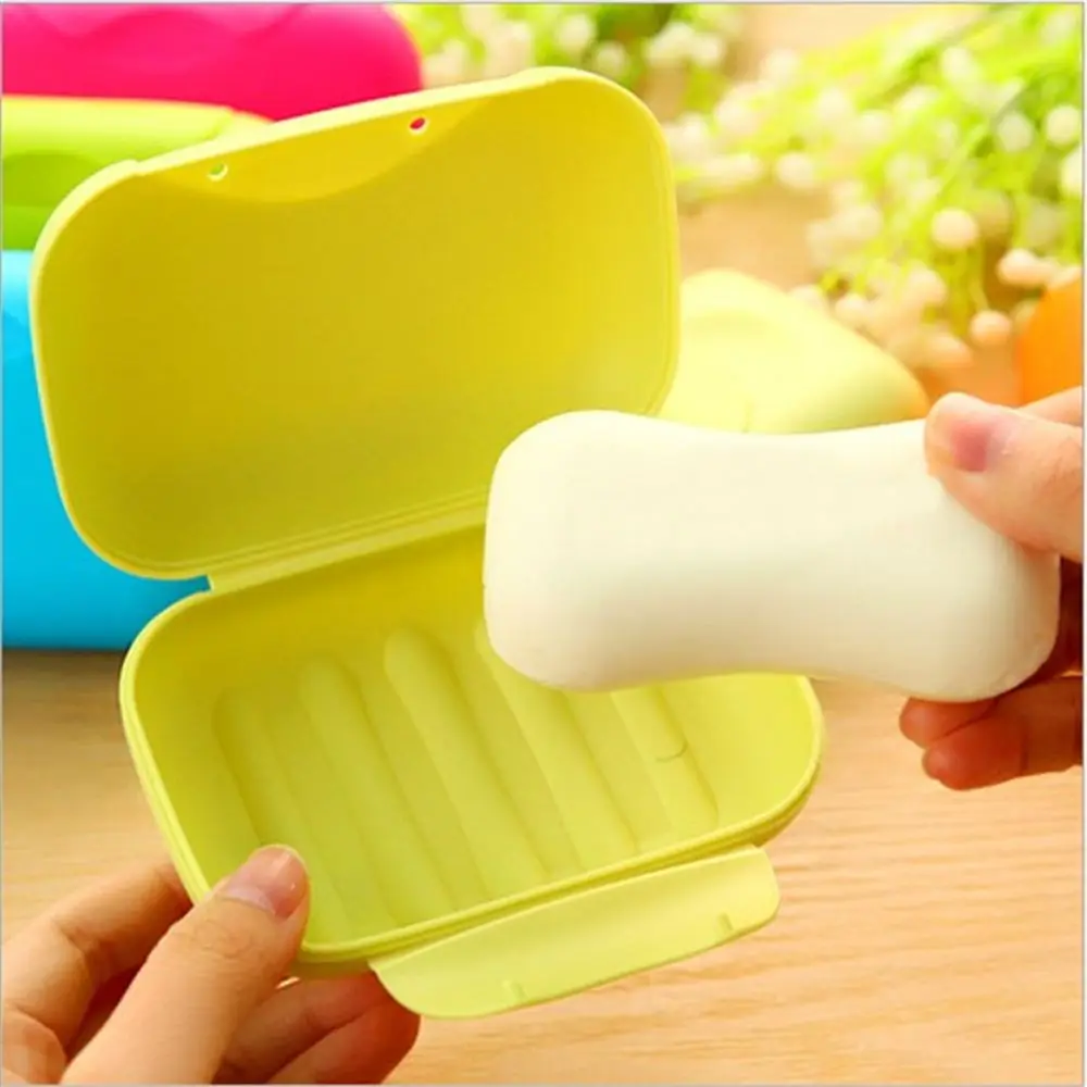 1PC Soap Dishes Box Portable Case Holder Container Wash Shower Bathroom Sealed Travel Supplies Random Color | Дом и сад