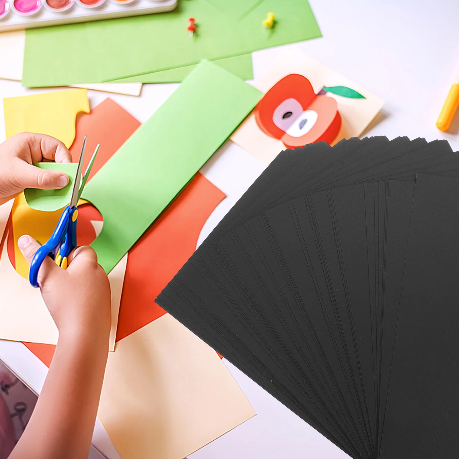 50 листов черной картонной упаковочной бумаги картон А4 высококачественный