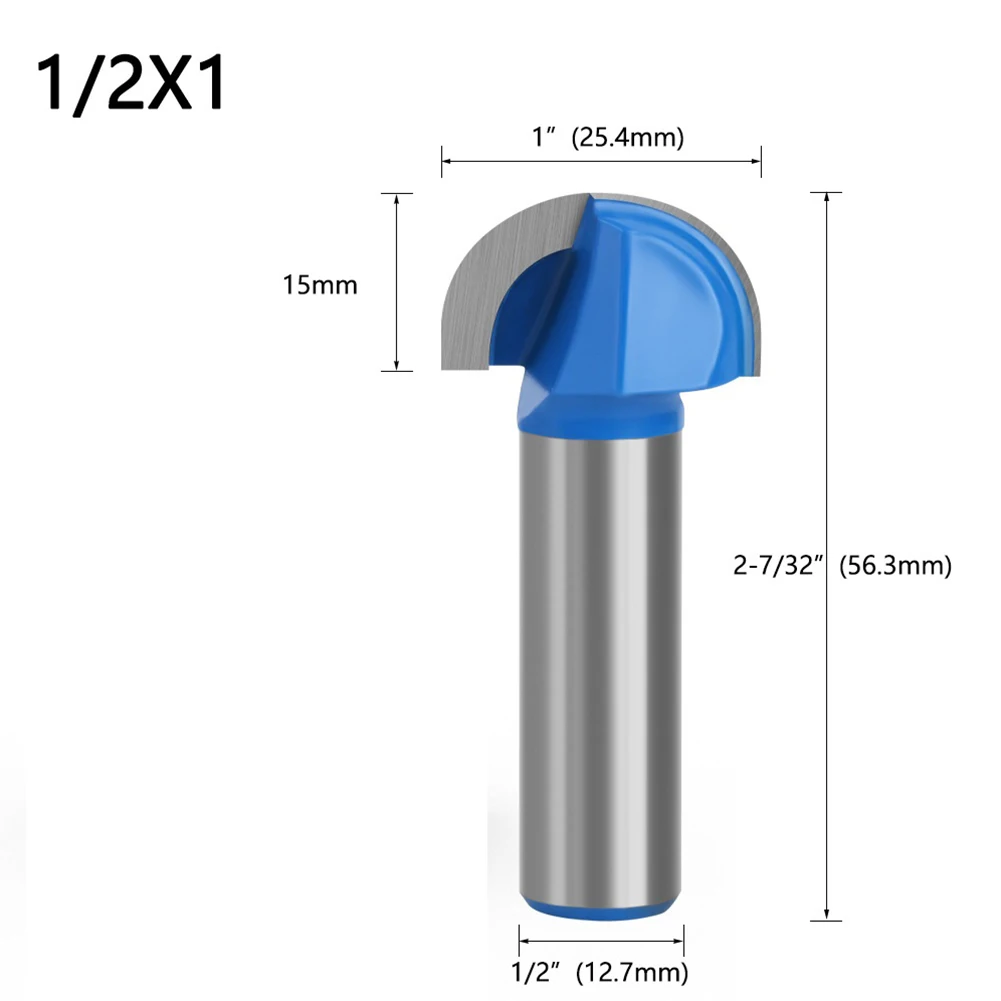 

High Quality New Carpentry DIY Tools Router Bit Milling Cutter Carbide Round Nose Two Flutes 12.7mm Shank 1Pcs