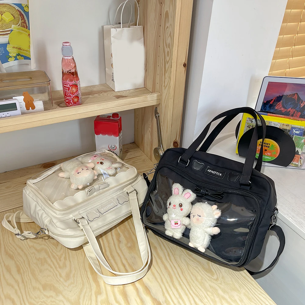 

Fashion Handbags Kawaii Shoulder Bag With Pendant Messenger Crossbody Pouch Zipper Tote Purse For College Student Shoulder Bag