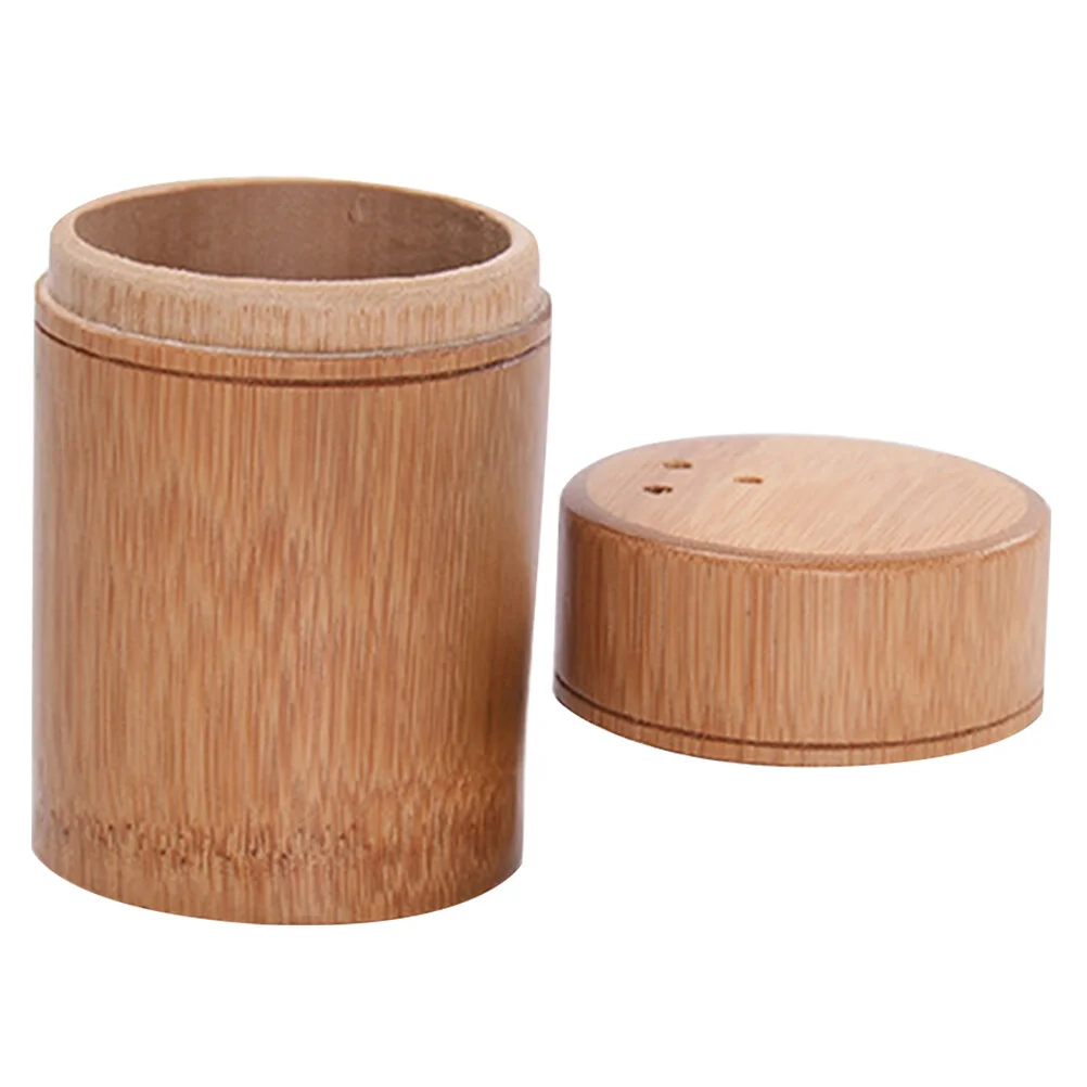 

Travel Dispenser Household Toothpick Holder Bamboo Case Portable Rustic Dispenser Toothpicks Storage Container Travel
