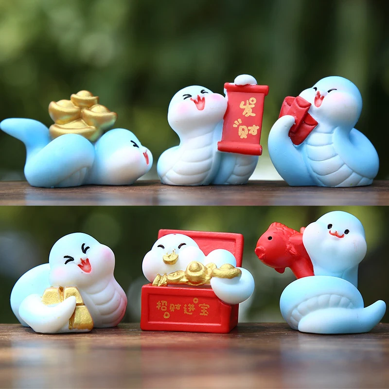 New Year 2025 Decoration Snake For Toy Desk Accessories Office Desktop Ornament Kids Room Decor