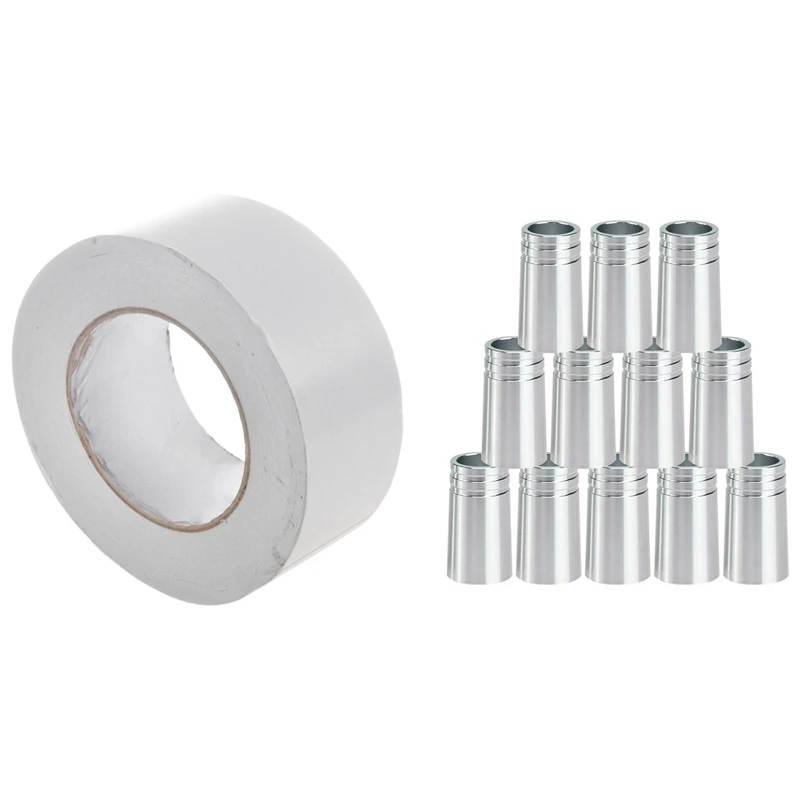 

1X Golf Grip Double Sided Adhesive 5Mm X 50Yds Tape Strips & 12Pcs Golf Ferrules .370 Aluminum For Irons Shafts Golf