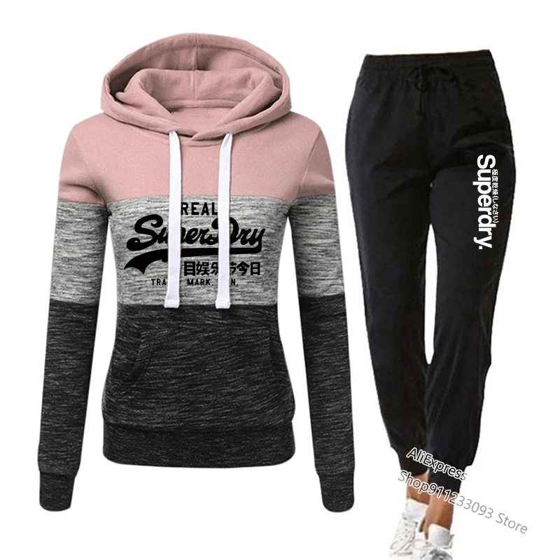 

Winter Tracksuits Women 2 Piece Set Fleece Hoodies Sweatshirts Sweatpants Jogging Pants Suit Outfits Women Clothing Sweatsuits