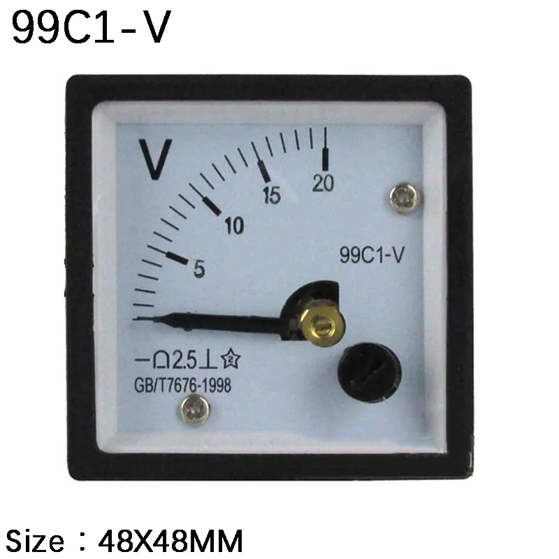 

99C1 DC 0-300V 10V 20V 30V 50V 100V 150V Analog Panel Volt Voltage Meter Voltmeter Gauge 48mm x 48mm