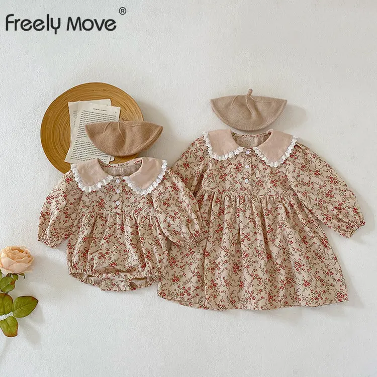 

Freely Move 2022 Floral Baby Clothes Romper for Newborns Bodysuit Children's Clothing Girl Bodysuit Overalls Baby Girls Costume