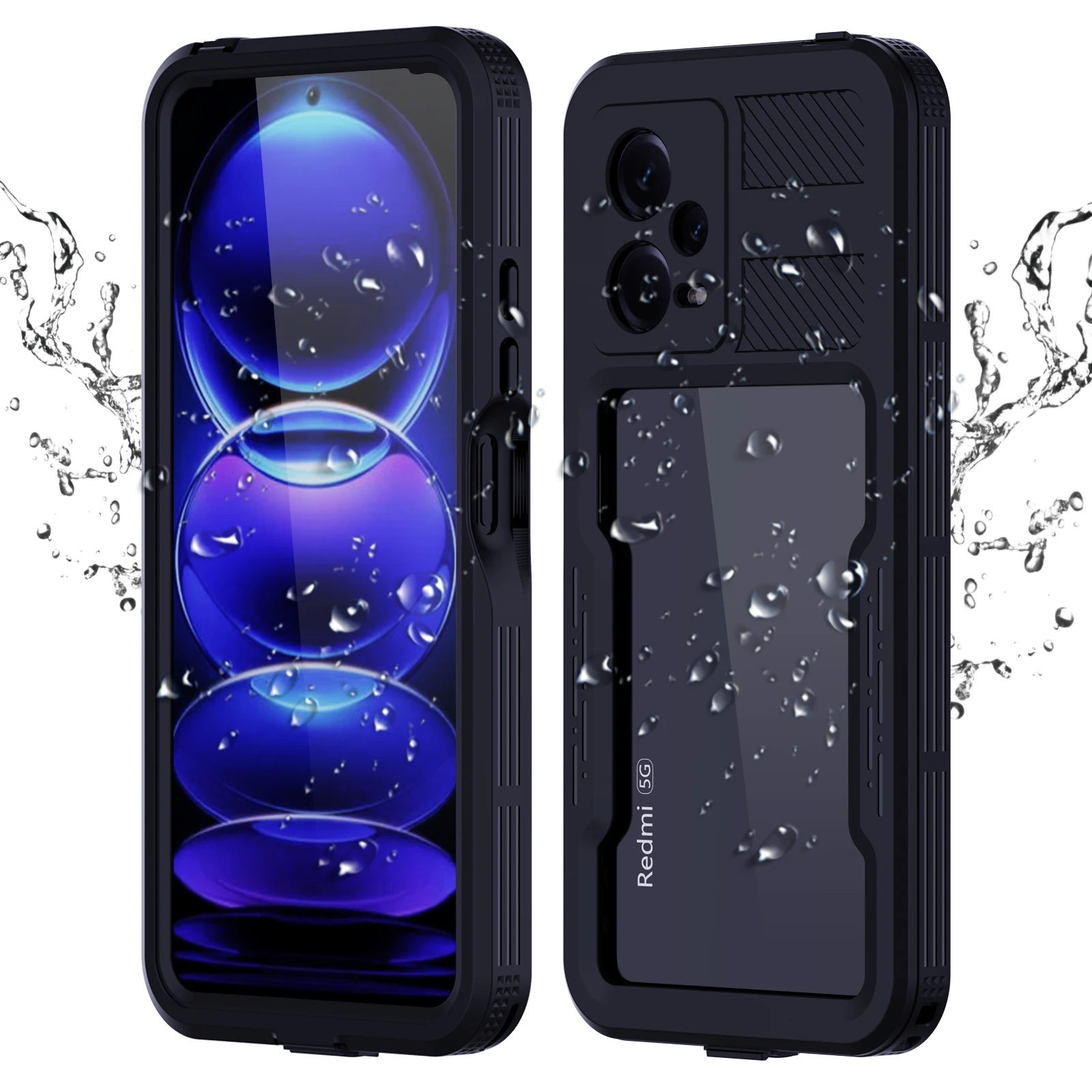 

IP68 Fully sealed underwater case for Redrice Note 12 Pro Waterproof coque International Edition Shockproof Diving Cover