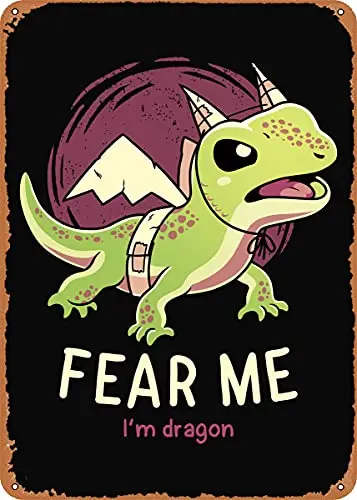 

Cute Dragon Motivational Vintage Look Metal Sign Patent Art Prints Retro Gift 8x12 Inch