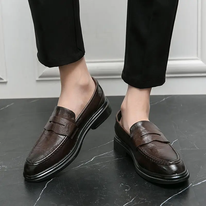 

Autumn Men's Shoes Sports and Leisure Black British Style Business Men's Leather Shoes Genuine Leather High-Grade Low Top Martin