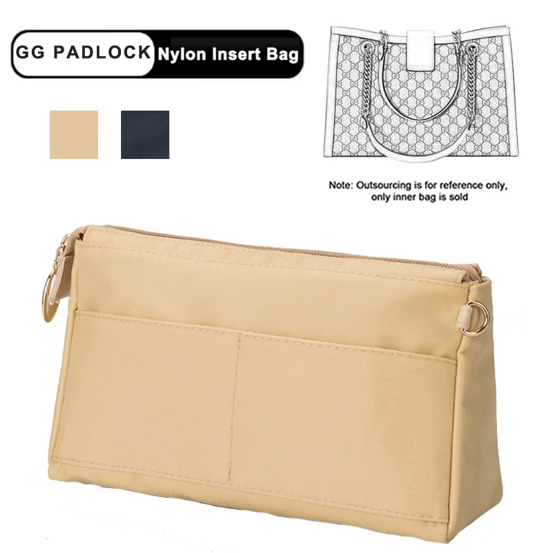 

EverToner Nylon Insert Purse Organizer Bag, Bag Insert In Bag with Zipper Inner Pocket Fits Padlock Handbag