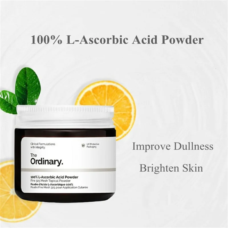 

Ordinary 100%L-Ascorbic Acid Powder Brighten And Lighten Spots Inhibit Melanin Anti-aging Antioxidant Improve Roughness Skin 20g