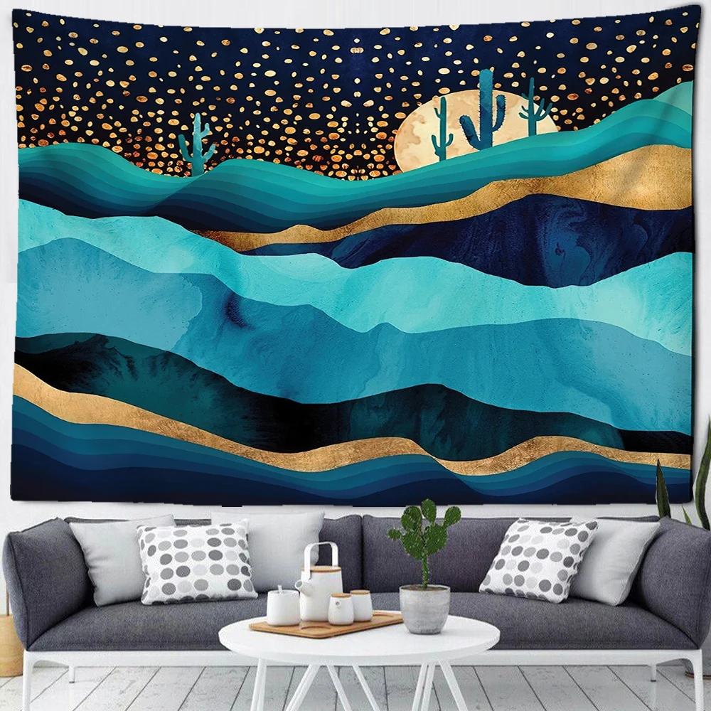 

Art Watercolor Tapestry Vintage Tapestry Wall Hanging Flower Carpet Dorm Tapestries Art Home Decoration Mandala Mat Photo Props