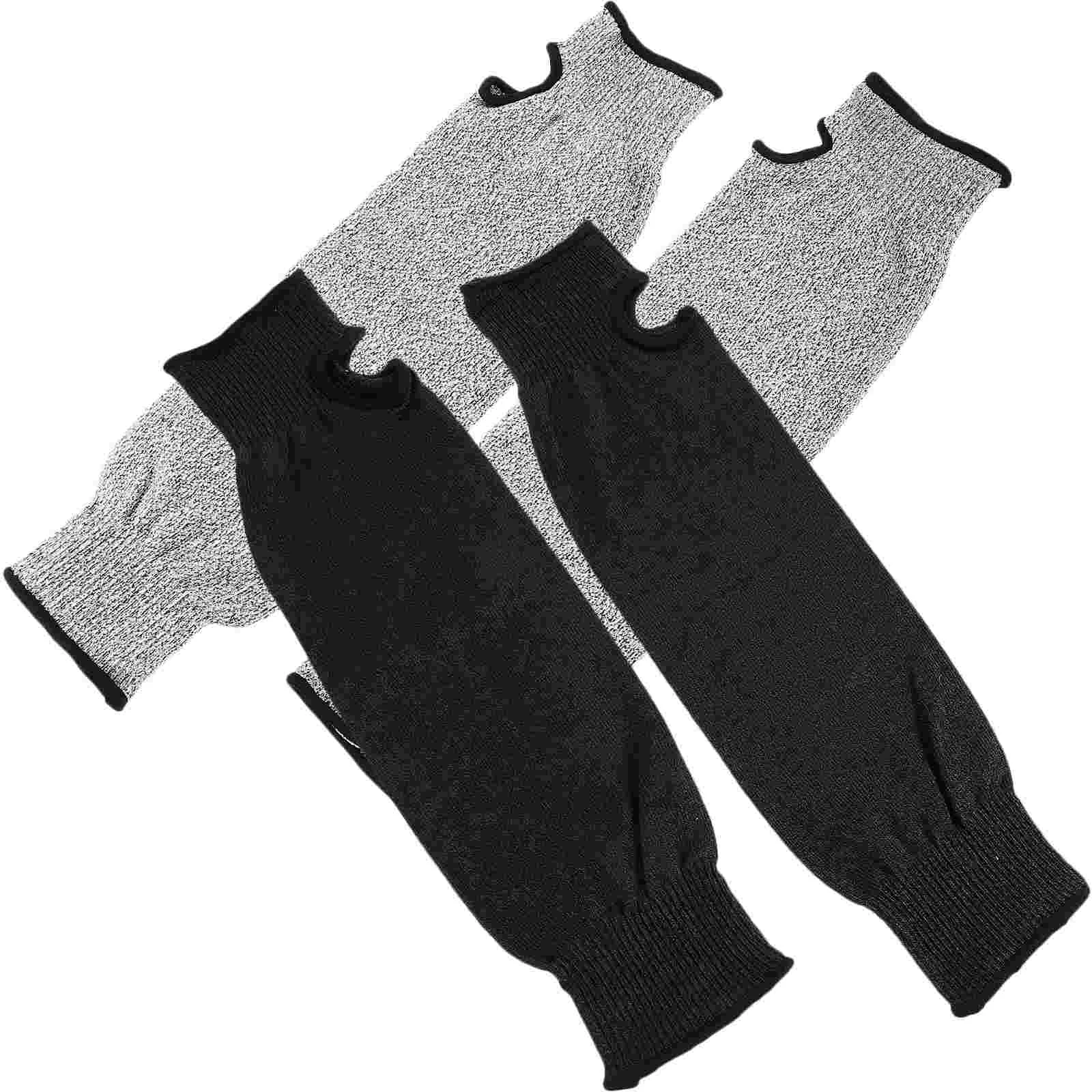 

2 Pairs Cut Resistant Arm Sleeve Guard Forearm Cover Sleeves Hppe Guards Biting Protectors Protective Miss