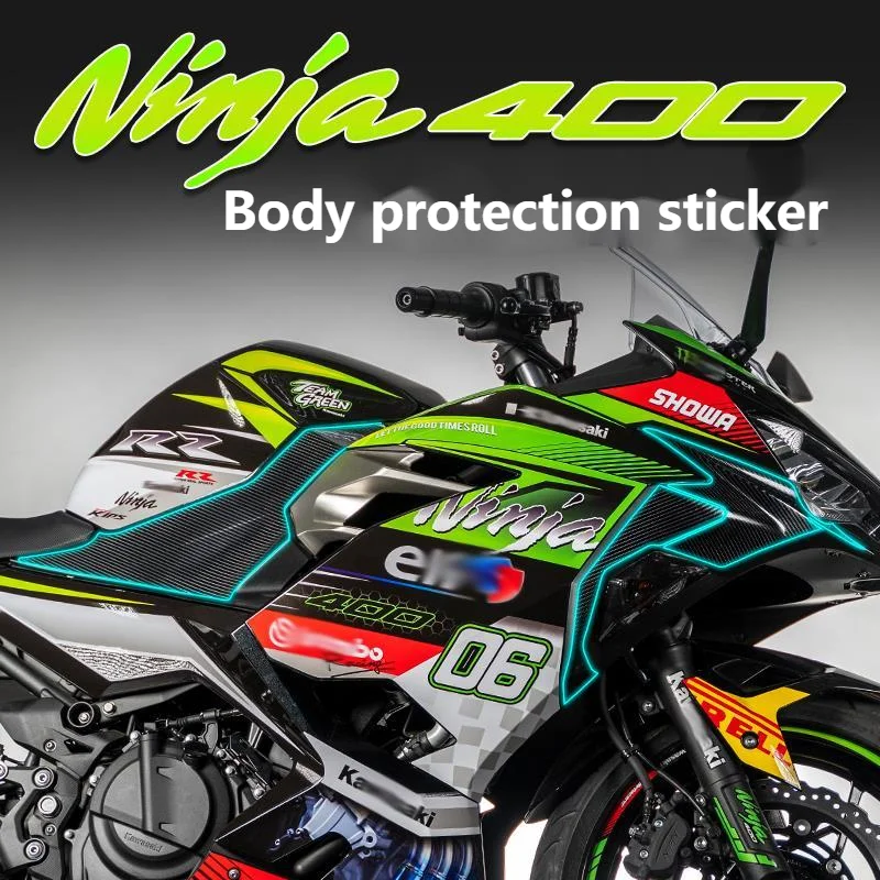 

Motorcycle Carbon Fiber Sticker Protective Film Waterproof Sunscreen Body Decoration Modification for Kawasaki Ninja 400