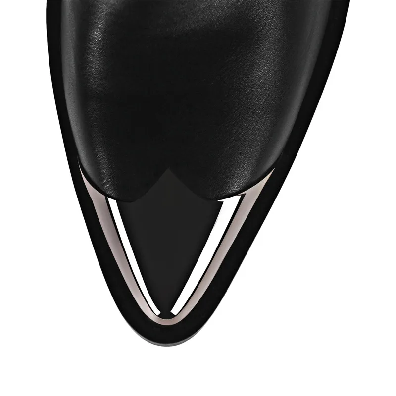 Onlymaker Women's Black Pointed Toe  Embroidery Spider Webs Metal Pointed Toe  Fashion Handmade Female Cowboy Boots