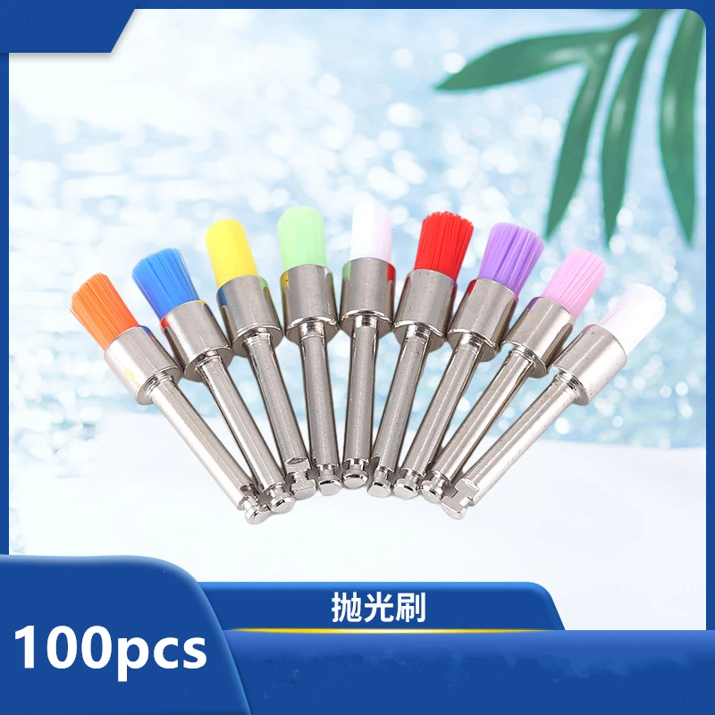 100 шт. щетки для полировки зубов одноразовая защелка смешанный цвет используемые