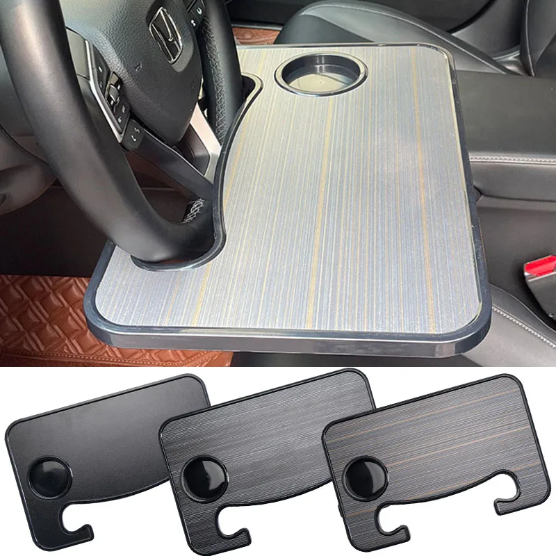 

Car Steering Wheel Drinks Holder Car Dining Plate Computer Desk Tray Holder Car Plate Rack Multifunctional Car Table Voiture