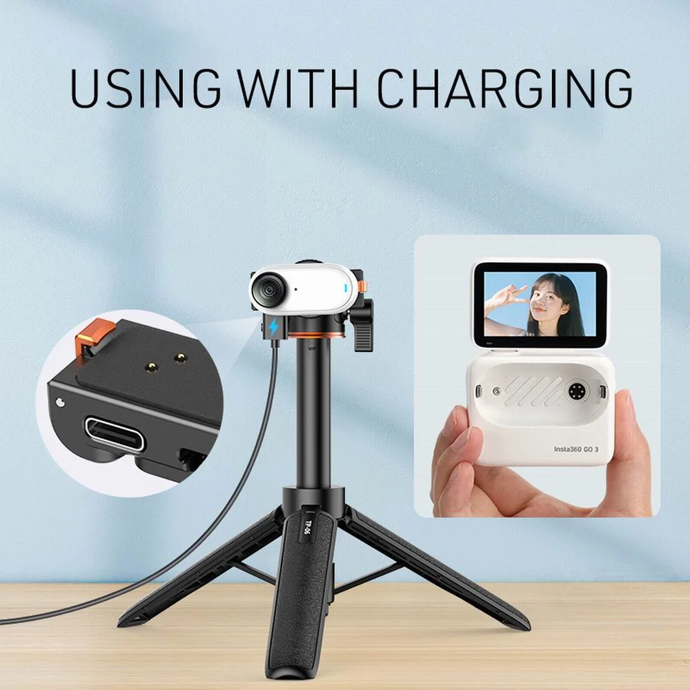 Фото Магнитная зарядная база VRIG из алюминия для Insta360 GO3/GO3S, быстросъемное крепление, адаптер для камеры с портом 1/4 для GoPro, для штатива №5