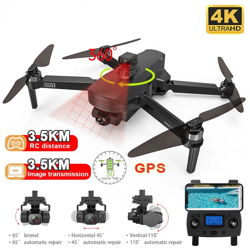 

GPS Drone 4K Profesional 3-Axis Gimbal HD Camera 2.4G Wifi Dron 3KM RC Helicopter Quadcopter VS SG906