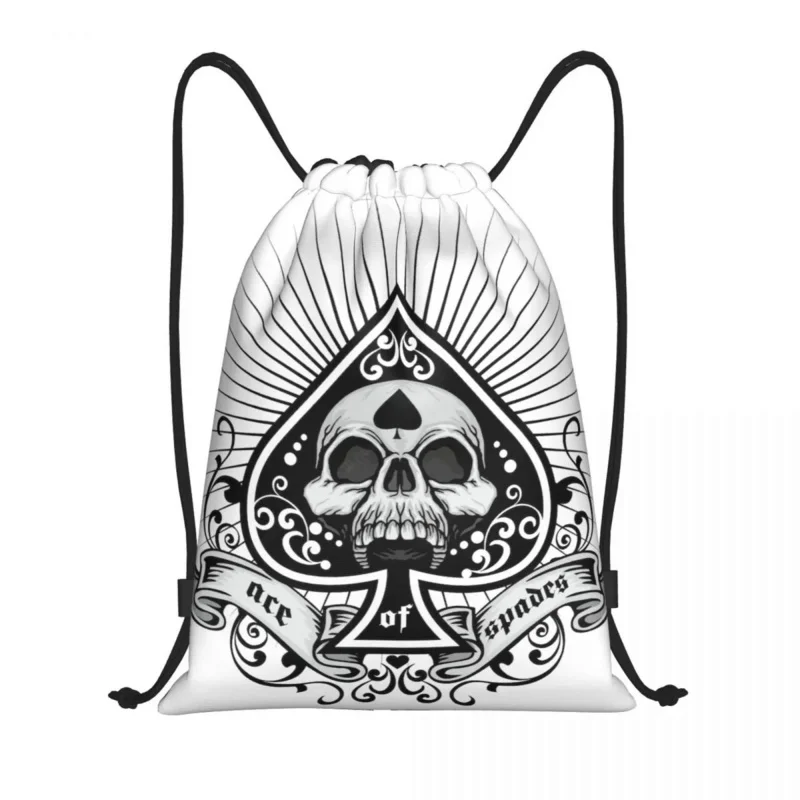

Ace Of Spades Goth Drawstring Bag Sports Gym Sackpack Heavy Metal 1960s Punk Rock Music Skullies Shopping Storage Backpacks