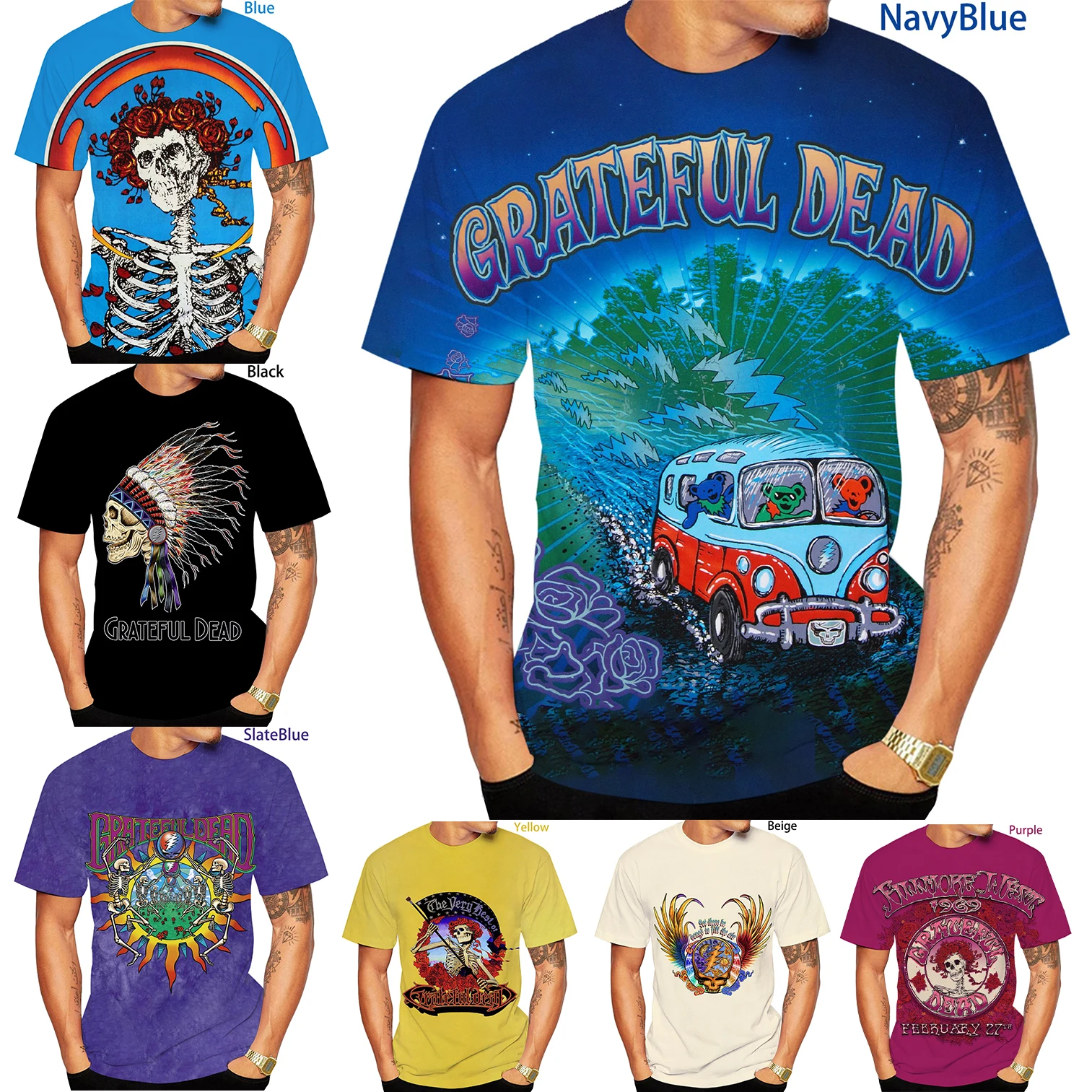 

Newest Fashion 3D Printing Grateful Dead T Shirt Cool Short Sleeved T-Shirt Hot Men/Women tshirt Unisex Summer Tees