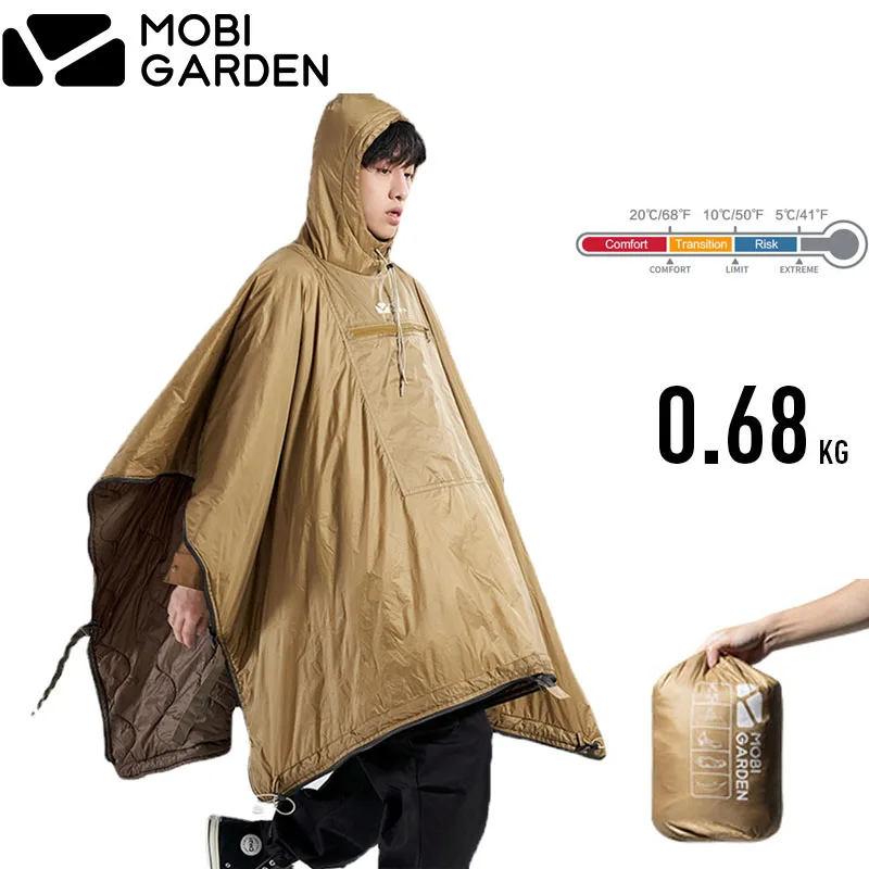 

Mobi Garden Camp Sleeping Gears Camping Wearable Cape Sleeping Bags Outdoor Camping Hiking Cotton Sleeping Bag Adult Portable