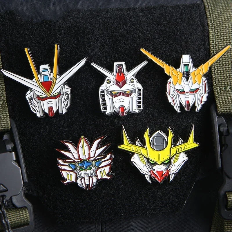 

Mobile Suit Gundam Series Anime Metal Patches Hook&Loop Morale Badge Backpack DIY Decorative Tactical Patches for Clothing