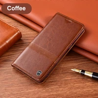 Retro Genuine Leather Case For Infinix Smart Pro Smart 2021 Zero Luxury Business Cowhide Phone Case Magnetic Flip Cover