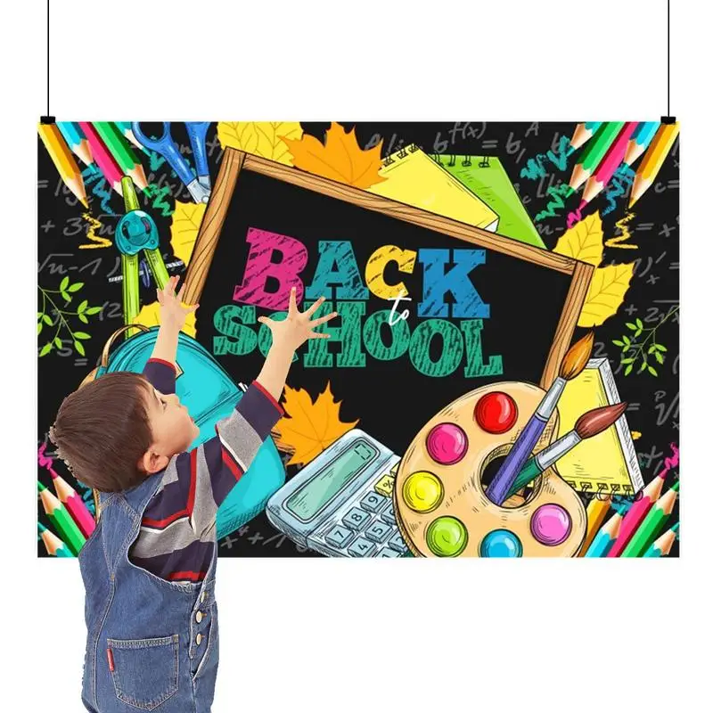 

Back To School Banner Welcome Back Backdrop Banner For Garden Blackboard Door School Yard Backdrop For Classroom Wall Garden And