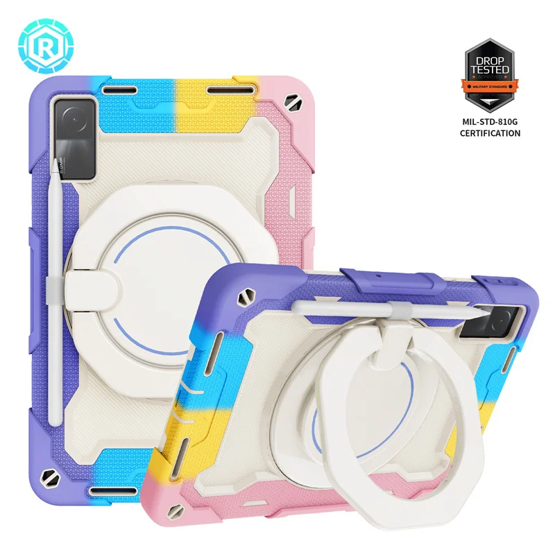 Фото Защитный чехол-подставка для браслета HongMi Pad 10,6 дюйма, силиконовый чехол с вращением кожи для Xiao Mi Pad 5 Pro 11, противоударный чехол для планшета №1