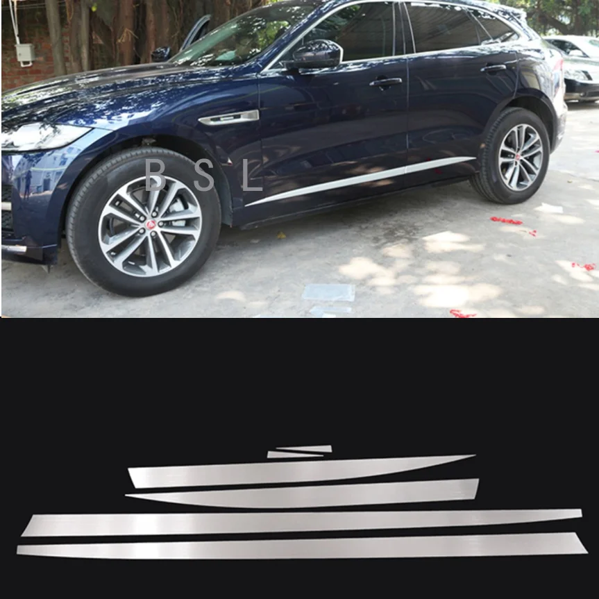

For Jaguar F-Pace F pace X761 2016 2017 2018 304 Stainless Steel Car Body Side Door Molding Strips Protective Plate Trim 6pcs