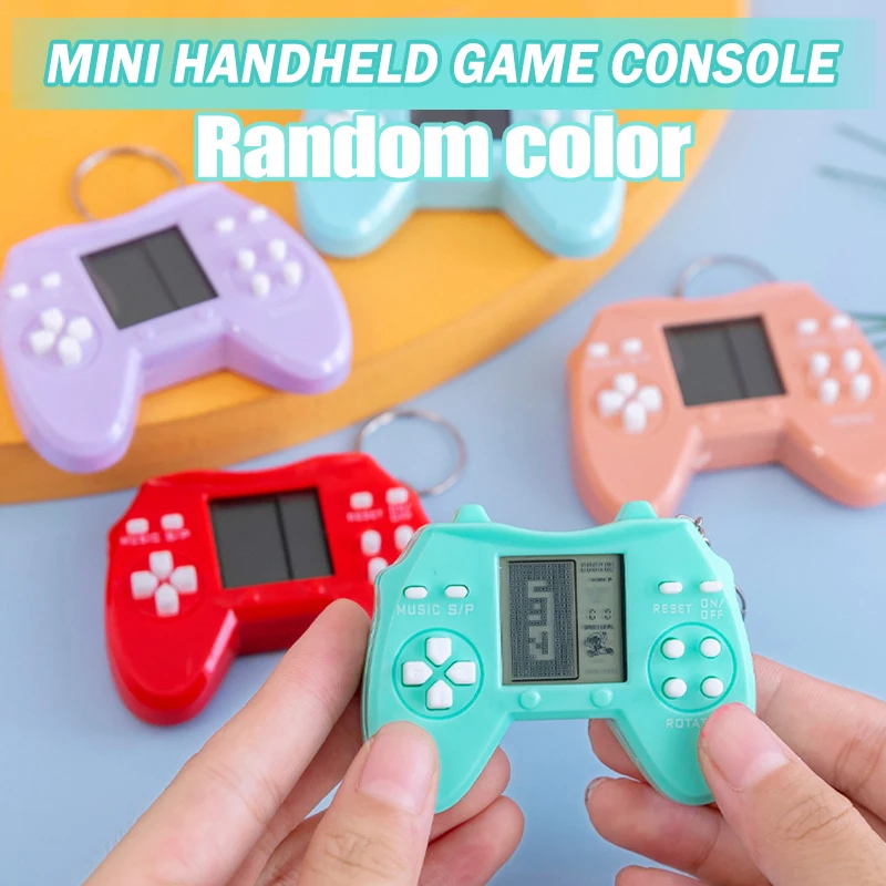 

Mini Retro Handheld Game Console with Key Ring Portable Compact Game Player Keychain Pendant Stuffer Gift for Kids PR Sale