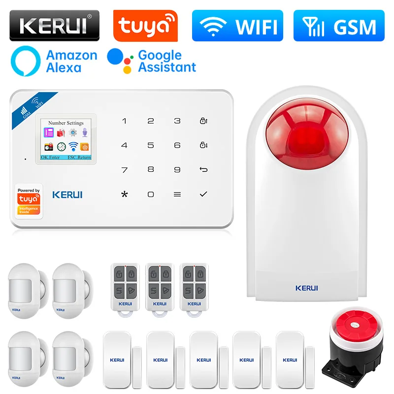 KERUI W181 Security Alarm System Smart Tuya WIFI GSM Work For Home Security Burglar Motion Detector Door Window Sensor Kit