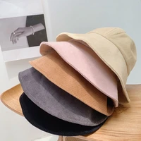 fisherman hat womens all match corduroy hat summer new fashion spring and autumn basin hat
