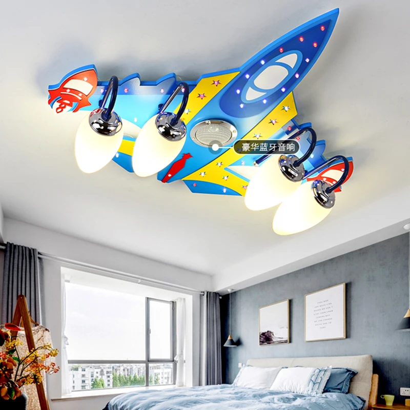 

Chandelier Led Art Children's Room Pendant Lamp ceiling Light Bluetooth airplane living decoration salon bedroom decor indoor