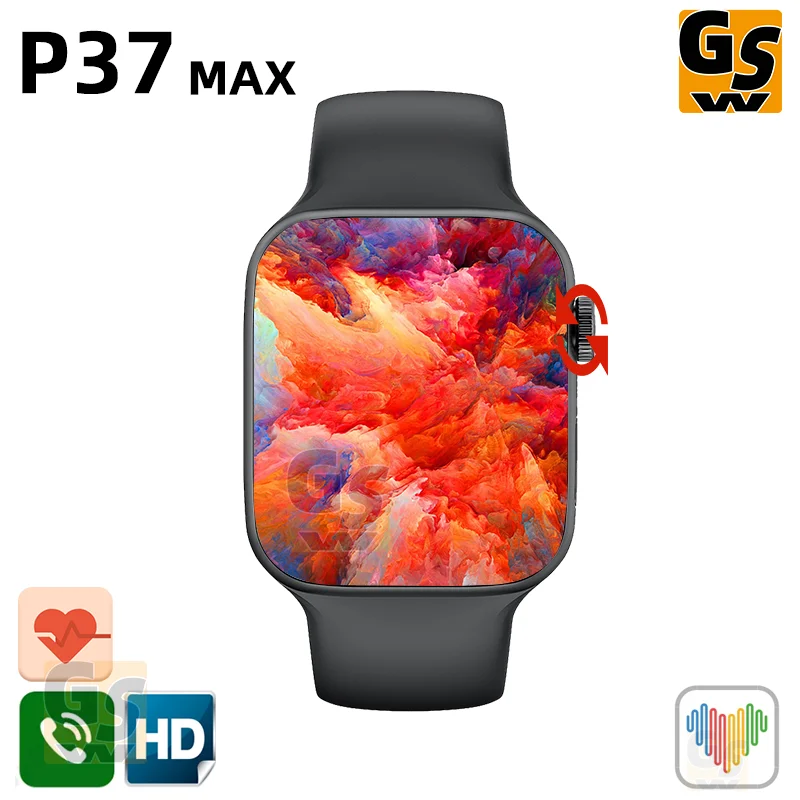 Смарт-часы P37 MAX IWO Series 7 2022 для мужчин и женщин, Смарт-часы с NFC, часы для фитнеса с функцией звонков, пульсометром, PK HW37 Plus