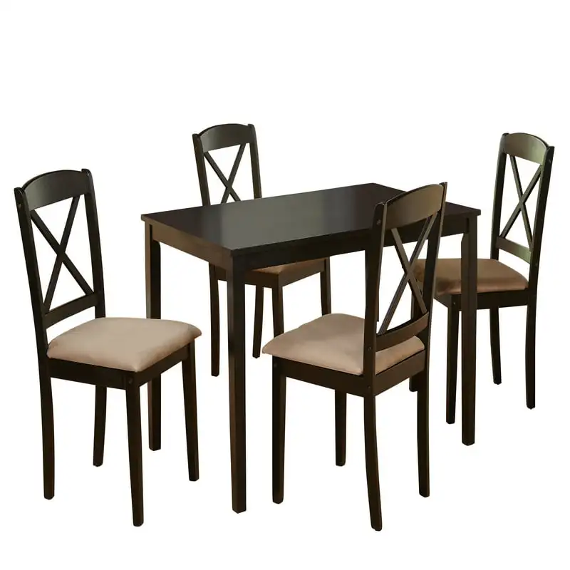 

5 - Piece Cross Back Dining Set, Brown